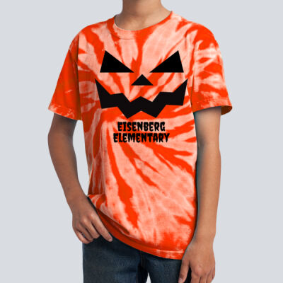 Youth Tie-Dye T-Shirt - Fall Holidays - Jack O' Lantern Thumbnail