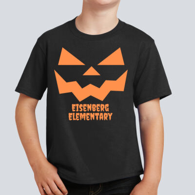 Youth T-Shirt - Fall Holidays - Jack O' Lantern - Orange Thumbnail