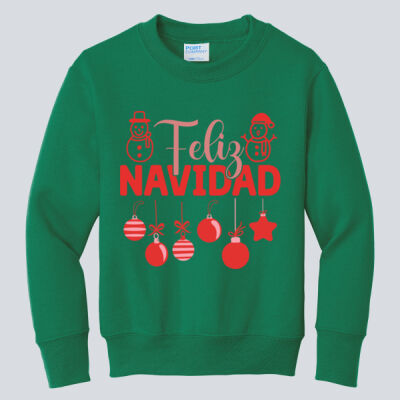Youth Crewneck - Winter Holidays - Feliz Festive - Red Thumbnail