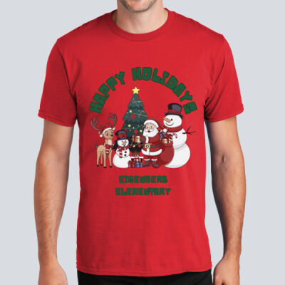 Adult T-Shirt - Winter Holidays - Happy Holidays - Green Thumbnail